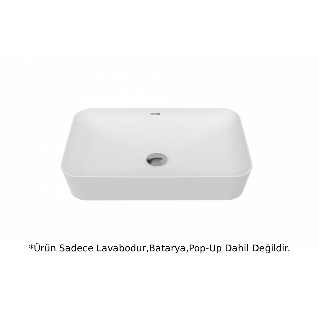Creavit UL060 Ultra Dikdörtgen Çanak Lavabo 60 cm - Mat Beyaz
