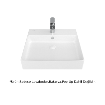 Creavit VX255 Volga Kare Tezgah Üstü Lavabo 50cm - Beyaz