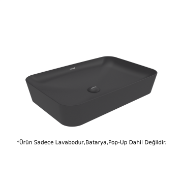 Creavit UL060 Ultra Dikdörtgen Çanak Lavabo 60 cm - Mat Antrasit