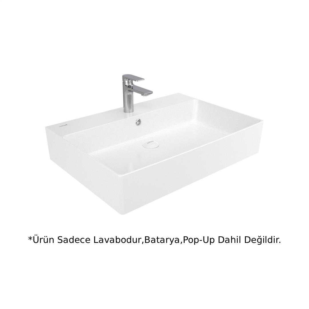 Creavit VX270 Volga Tezgah Üstü Lavabo 70x50 cm - Beyaz