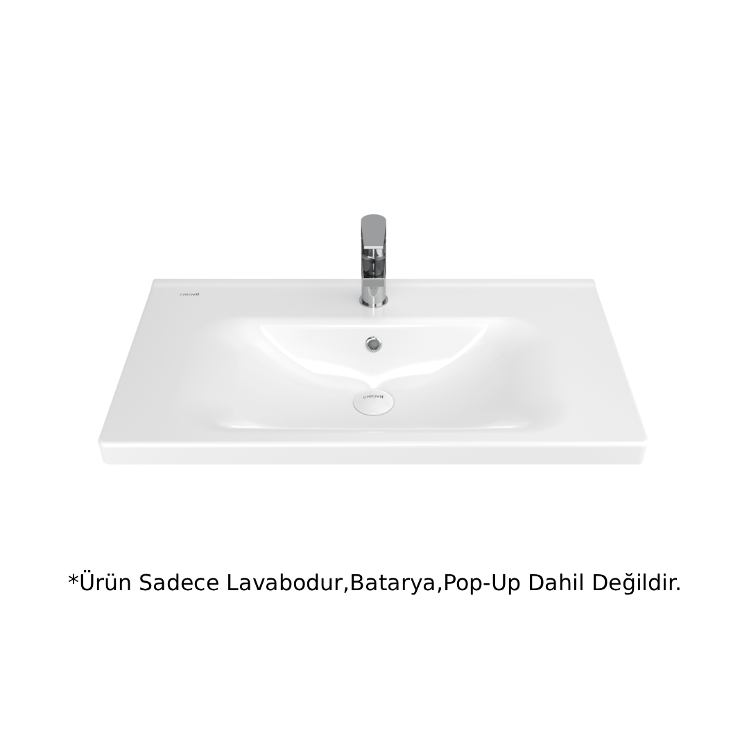 Creavit EK080 Eksen Etajerli Lavabo 80cm - Beyaz