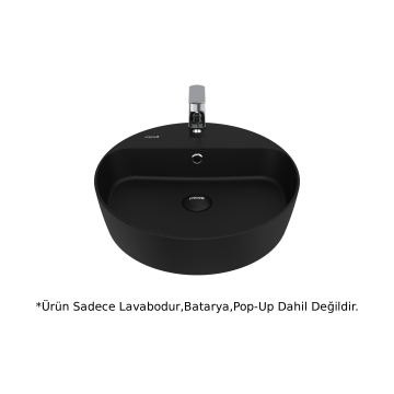 Creavit LP146 Loop Yuvarlak Çanak Lavabo 45cm - Kömür Karası