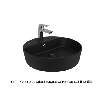 Creavit LP146 Loop Yuvarlak Çanak Lavabo 45cm - Kömür Karası