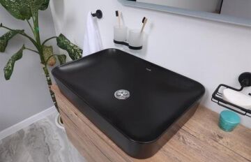 Creavit UL060 Ultra Dikdörtgen Çanak Lavabo Siyah Mat 60cm