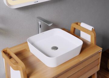 Creavit UL040 Ultra Kare Çanak Lavabo Beyaz 40cm