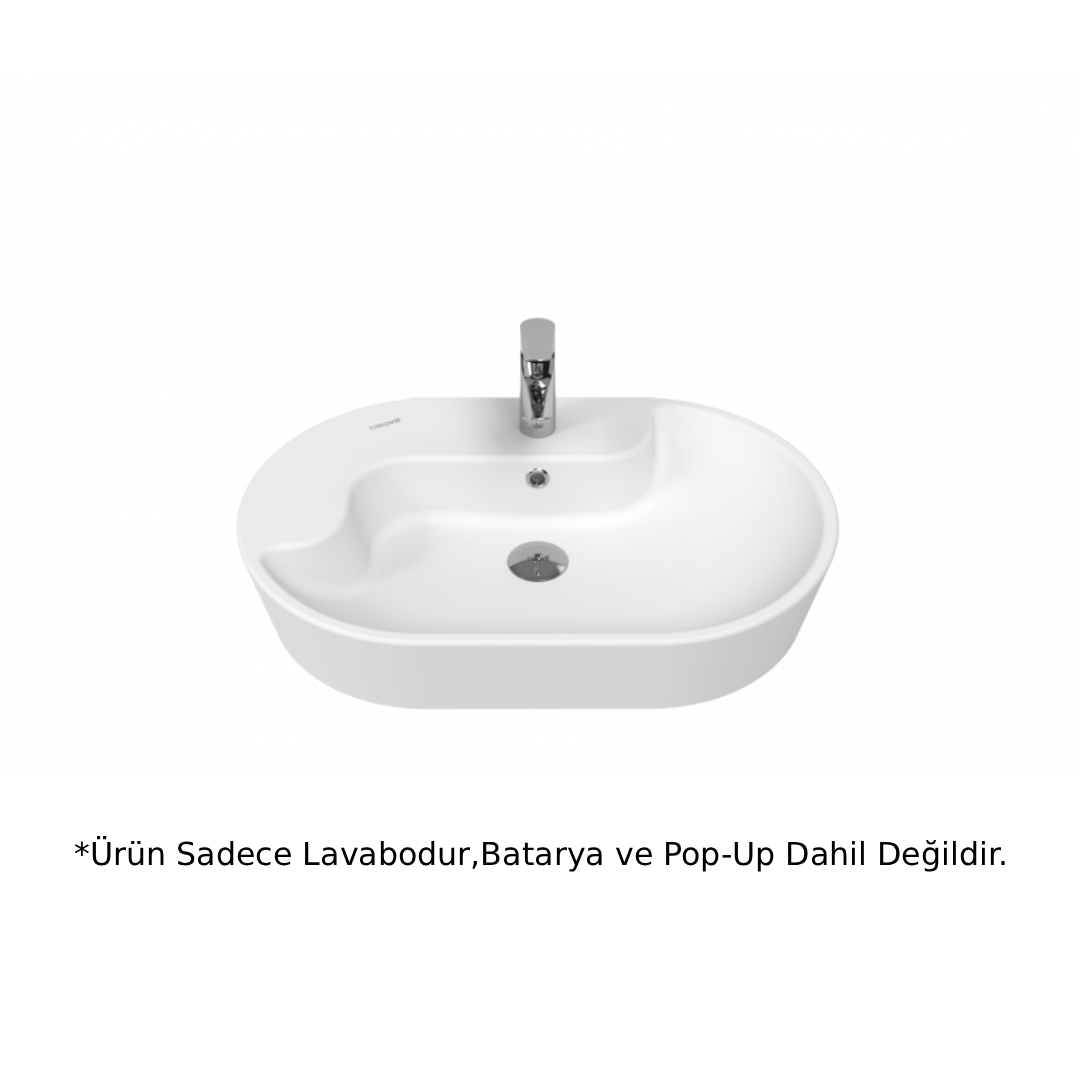 Creavit TP172 Topic Tezgah Üstü Çanak Lavabo Beyaz 70cm