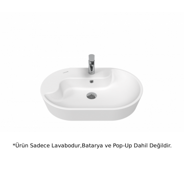 Creavit TP172 Topic Tezgah Üstü Çanak Lavabo Beyaz 70cm